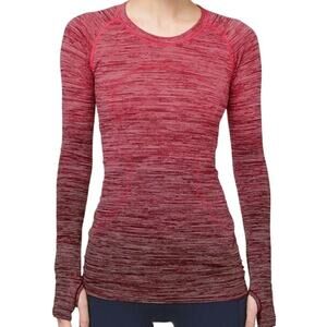 Lululemon Swiftly Tech Long Sleeve Crew Red Alert White Dark Sport Red Black 2